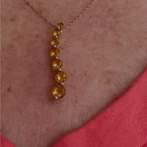 14K Gold Citrine Necklace